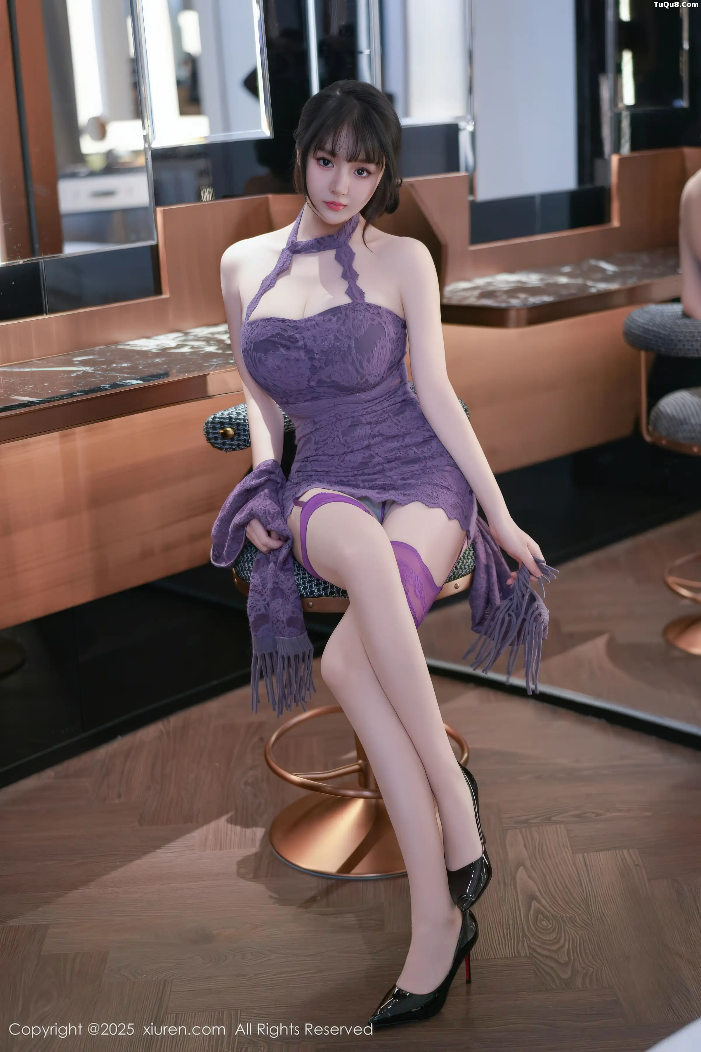 秀人集.com_[XiuRen秀人网]No.11057_模特沈南汐RuRu性感紫色连衣短裙配紫丝吊袜秀凹凸身材诱惑写真72P