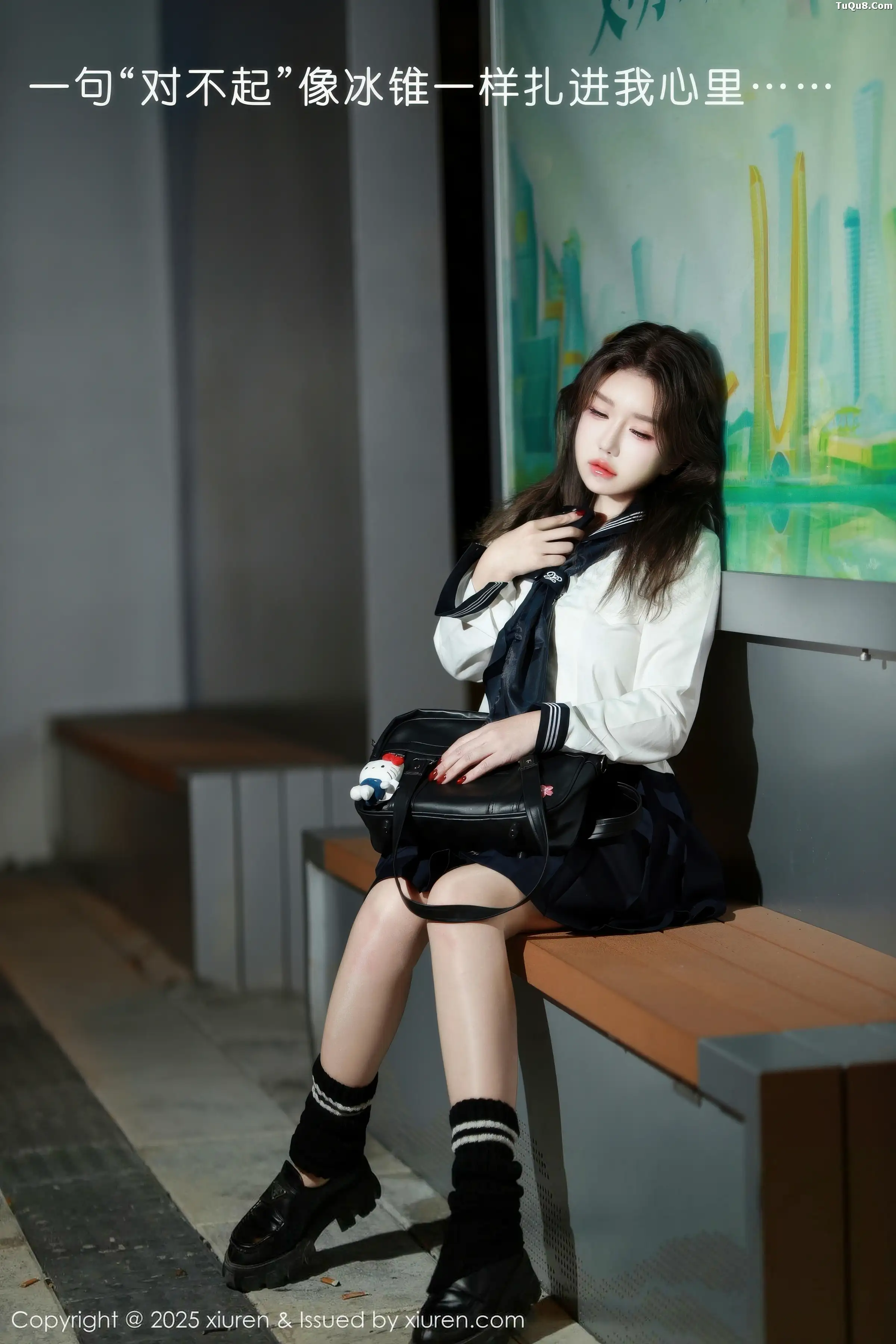 秀人集.com_[XiuRen秀人网]No.11071_模特小薯条nienie性感白T配黑色短裙露超薄黑丝秀美腿诱惑写真58P